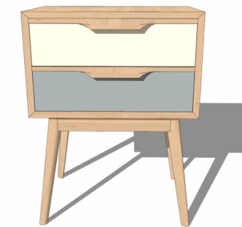 现代储物柜边柜su模型