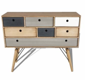 北欧储物柜边柜su模型