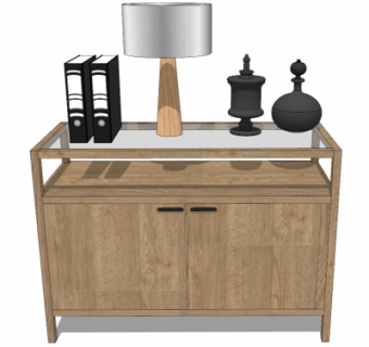 现代边柜su模型