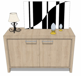 现代边柜su模型