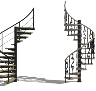 欧式螺旋楼梯su模型