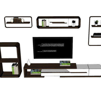 现代电视柜su模型