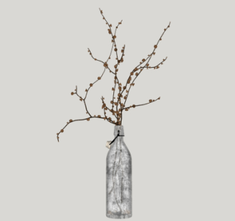 现代玻璃瓶插花su模型