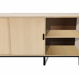 现代边柜su模型