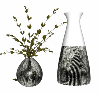 现代花瓶插花su模型