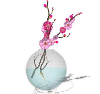 现代梅花插花花瓶su模型