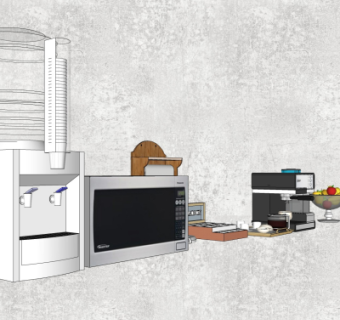 现代微波炉饮水机su模型