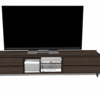 现代电视柜su模型