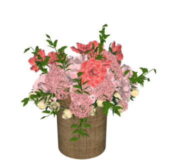 现代插花花篮su模型