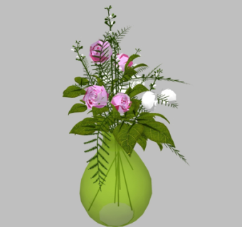 现代花瓶插花su模型