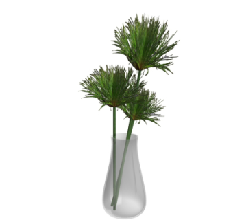 现代玻璃瓶插花su模型