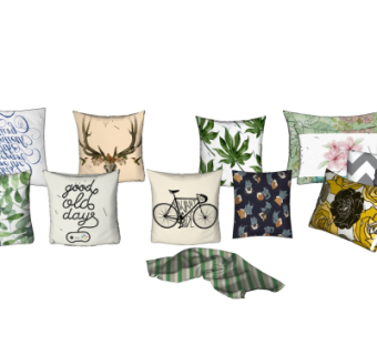 北欧布艺抱枕su模型