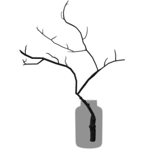 现代枯枝花瓶su模型