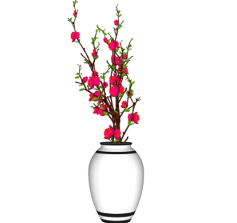 现代梅花插花花瓶su模型