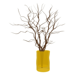 现代花瓶插花su模型