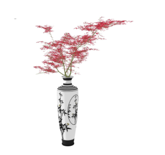 中式花瓶花卉su模型
