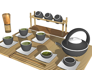 新中式茶具<em>茶盘</em>su模型