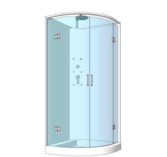 现代玻璃淋浴间su模型