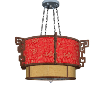 中式圆形宫灯su模型