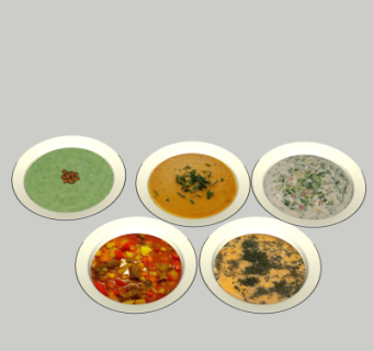 现代西红柿汤紫菜汤su模型