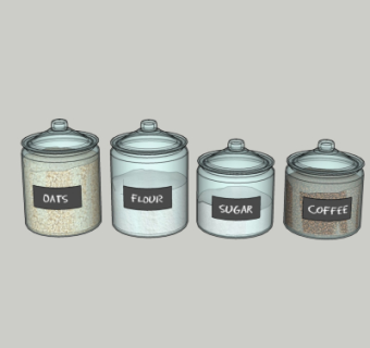 现代厨房调料su模型