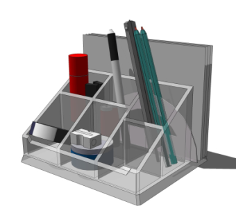 现代笔架文件夹su模型