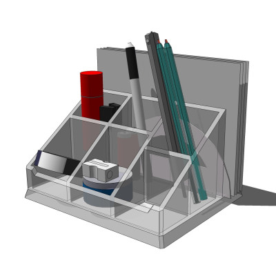 现代笔架文件夹su模型