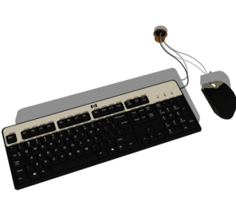 现代电脑键盘鼠标su模型