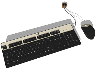 现代电脑键盘鼠标su模型