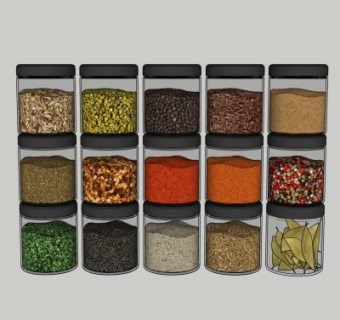 现代厨房调料su模型