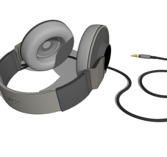 现代头戴式耳机su模型