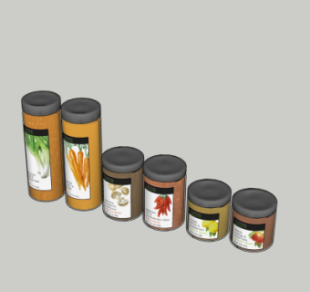 现代厨房调料su模型