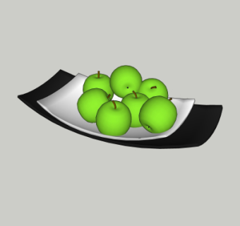 现代青苹果水果su模型