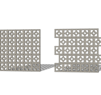 现代实木隔断su模型