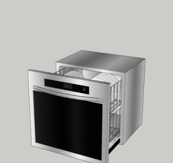 现代盘子厨房器具su模型