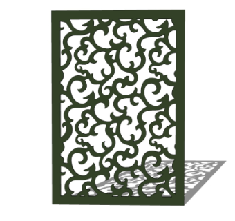 现代实木隔断su模型