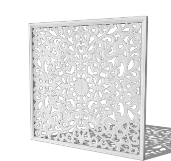 欧式雕花隔断su模型