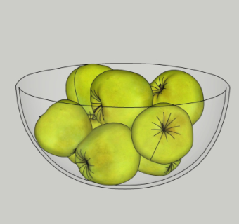 现代苹果水果su模型