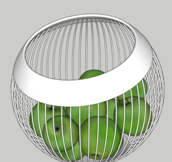 现代青苹果水果su模型