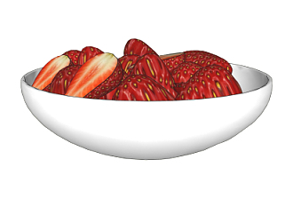 现代<em>草莓</em>水果su模型