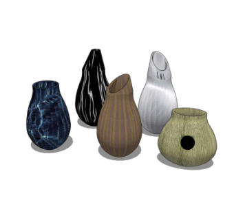 现代瓶罐摆件su模型