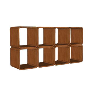 现代实木书架su模型