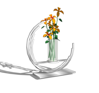 现代金属玻璃花瓶su模型