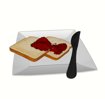 现代面包食品su模型