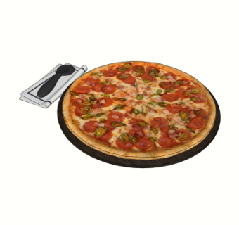 现代披萨食品su模型