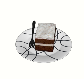 现代蛋糕食品su模型