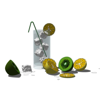 现代柠檬饮料su模型