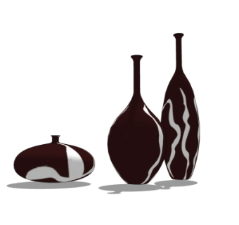 现代艺术花瓶su模型