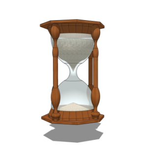 欧式实木沙漏摆件su模型