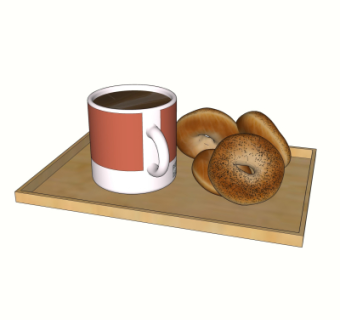 现代面包咖啡食品su模型